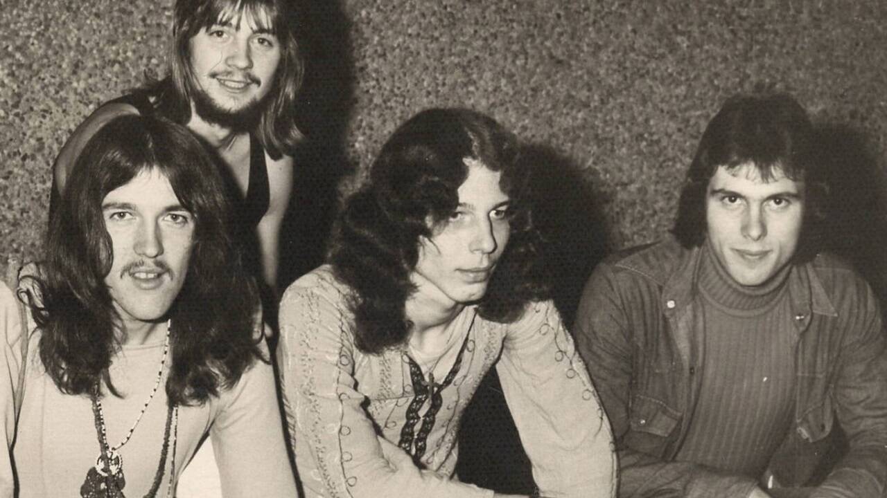 Mitglieder der Rockband Alpha Mitte der 1970er-Jahre. 