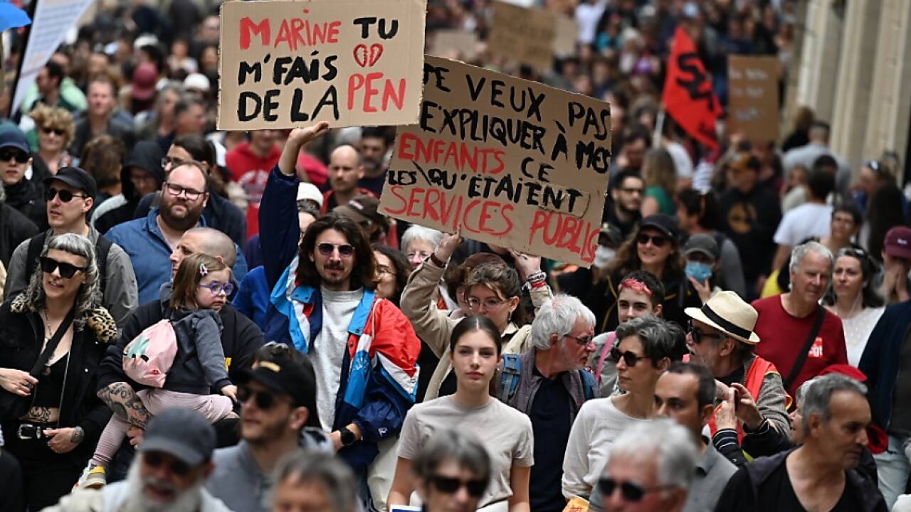 Demonstration in der Stadt Dijon 