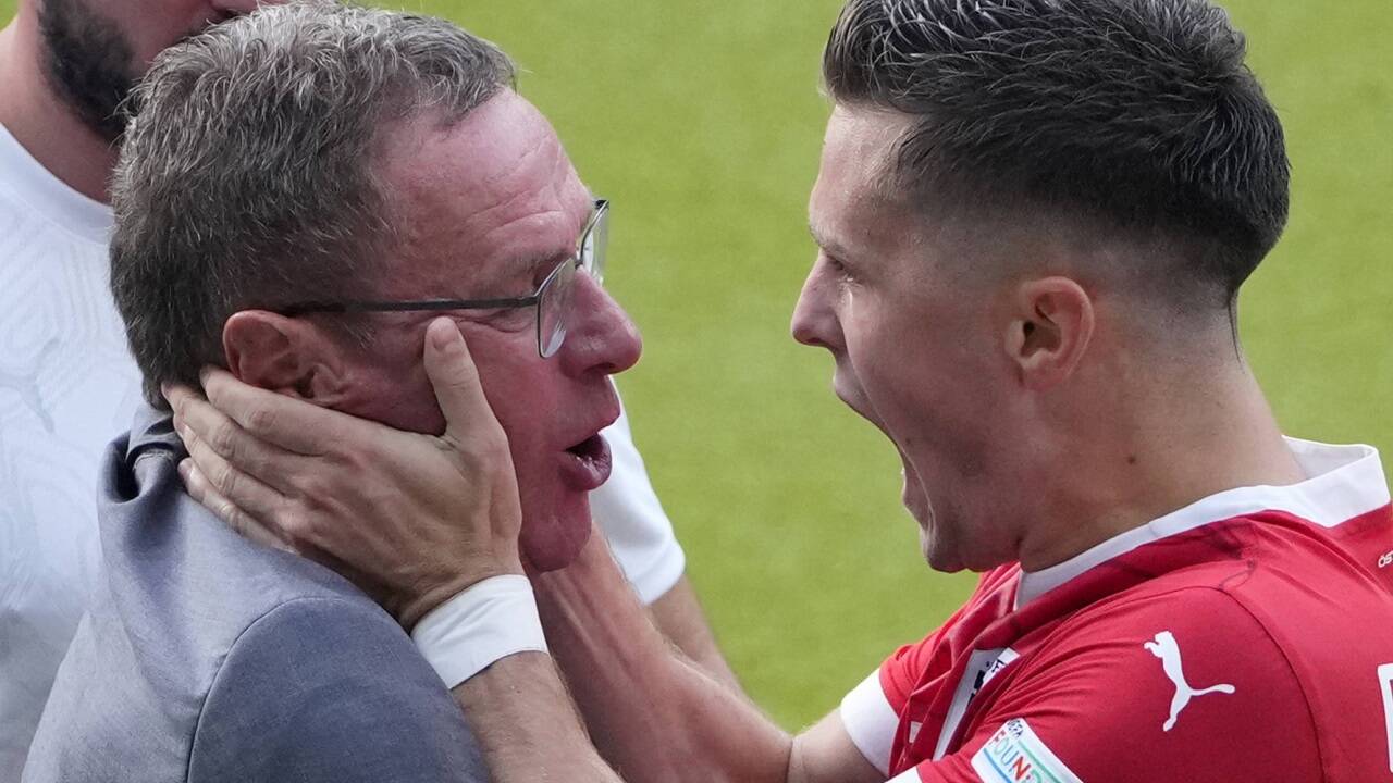 Christoph Baumgartner (rechts) herzte Ralf Rangnick.  