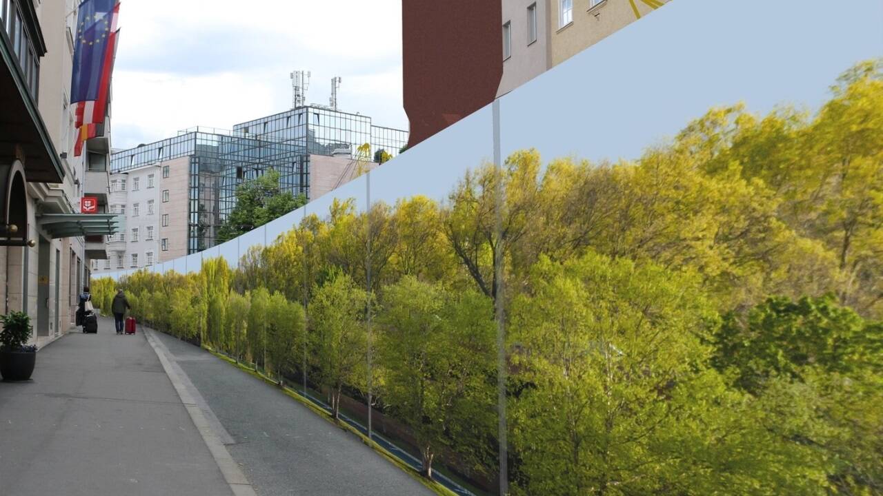 So könnte die Baustelle für den S-Link in der Rainerstraße in Salzburg aussehen. Welche Motive die Bauzäune zieren, ist noch offen.  