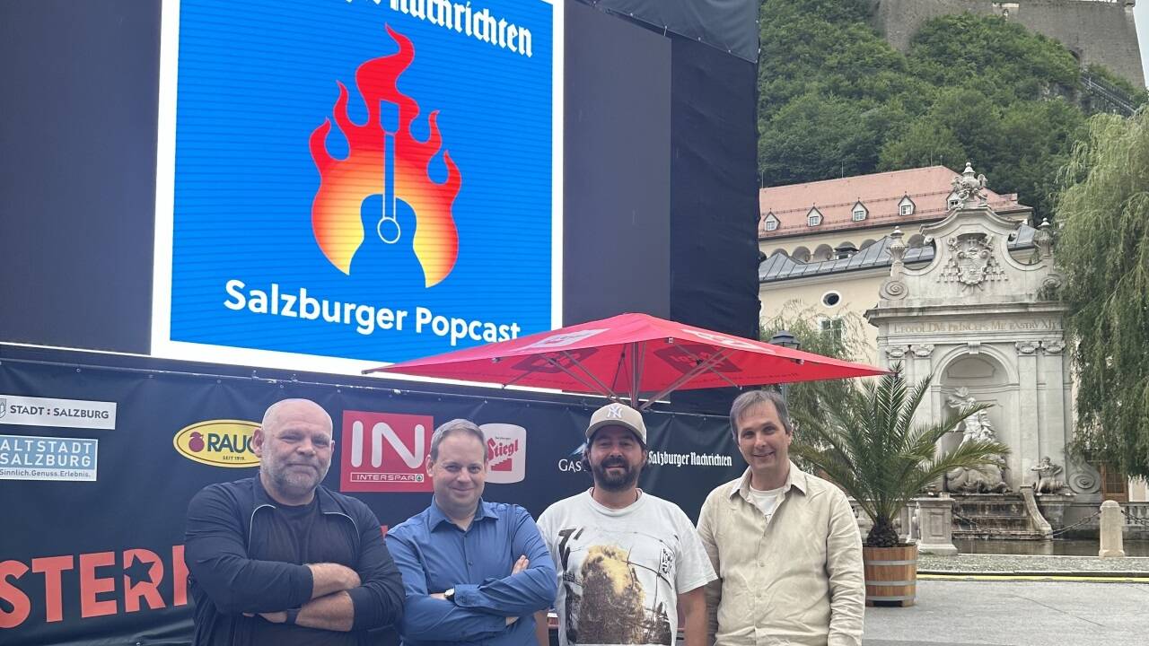 Salzburger Popcast zu Gast beim Sternenkino: Bernhard Flieher, Florian Oberhummer, Robert Innerhofer und Clemens Panagl. 