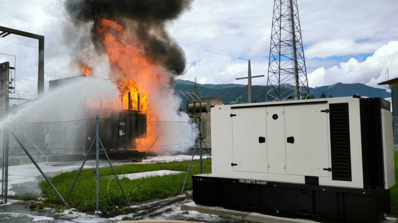 Trafobrand in Bruck. 
