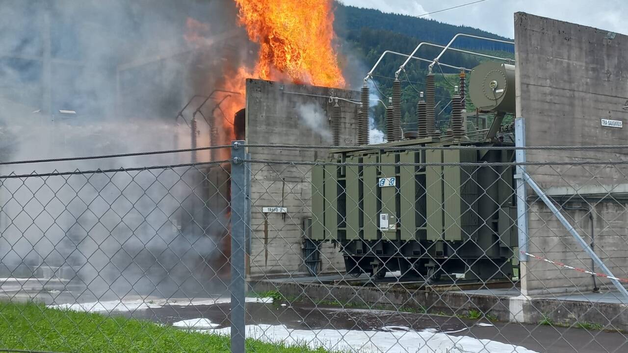 Trafobrand in Bruck. 