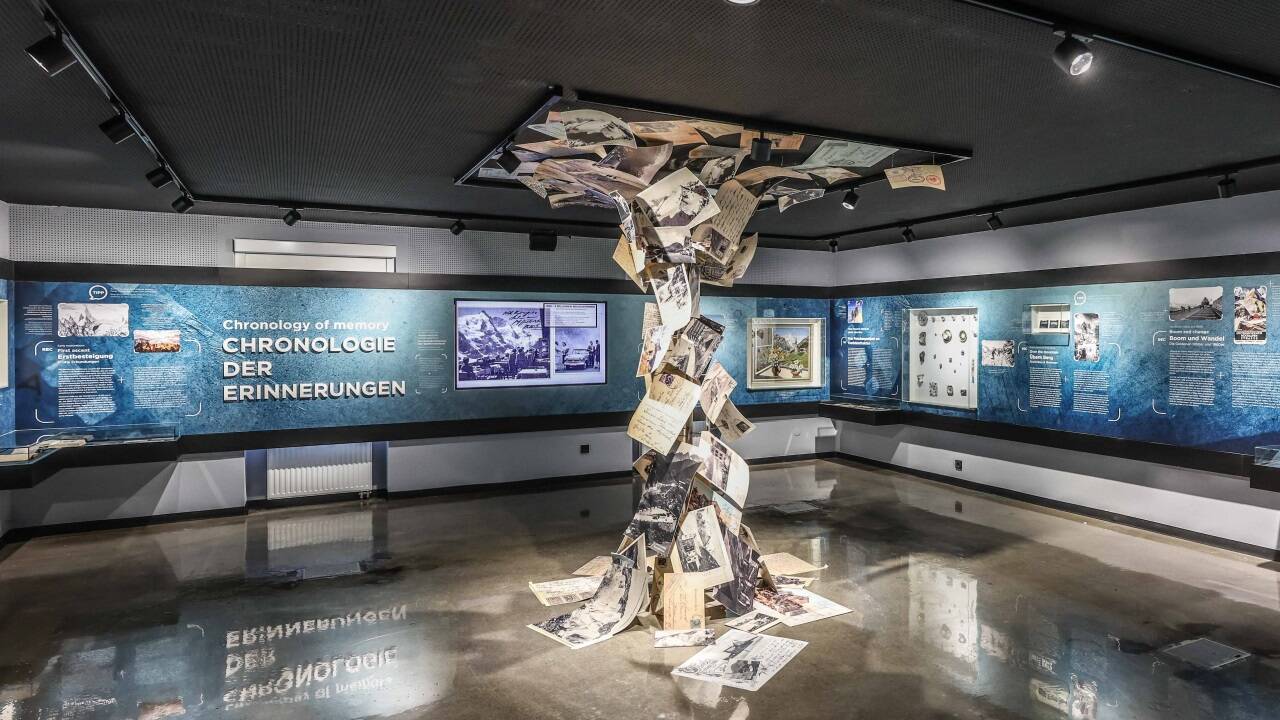 Ein Blick in die Ausstellung „Chronologie der Erinnerungen“. 