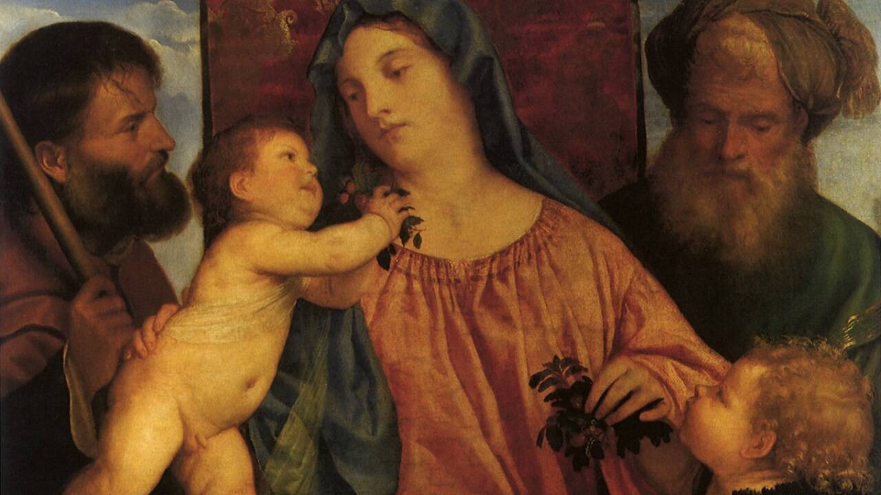 Berühmtes Vorbild: Die „Kirschenmadonna“ des Renaissancemalers Tizian.  Berühmtes Vorbild: Die „Kirschenmadonna“ des Renaissancemalers Tizian.