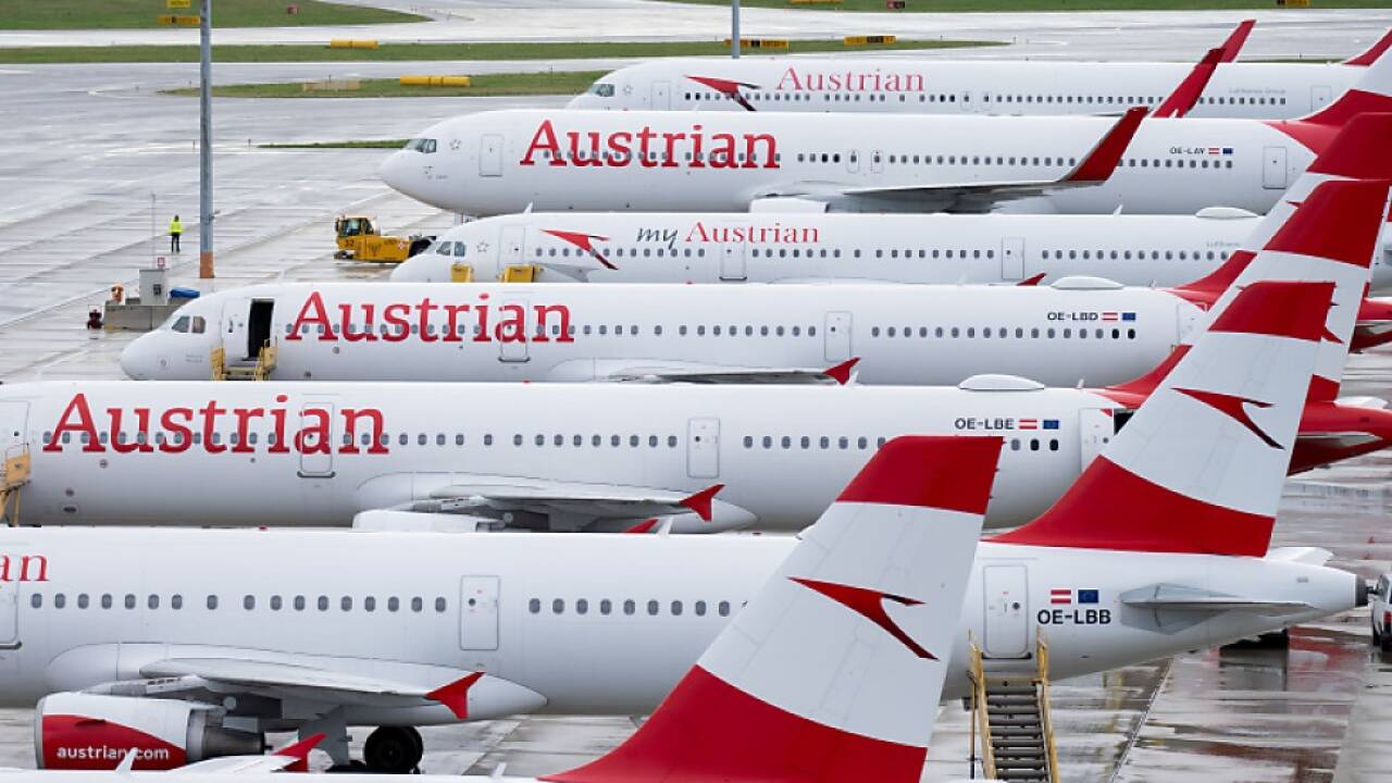 AUA-Flieger am Heimatflughafen Wien-Schwechat 