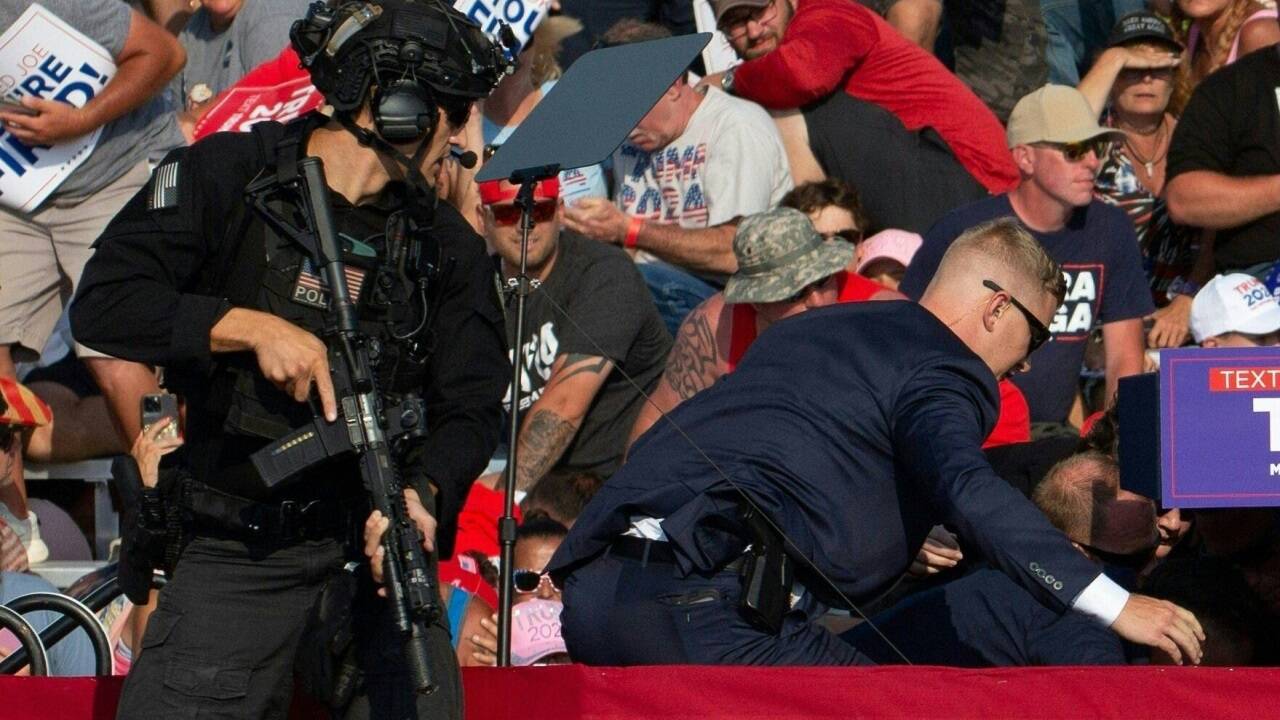Kurz nach dem Attentat auf Donald Trump.  