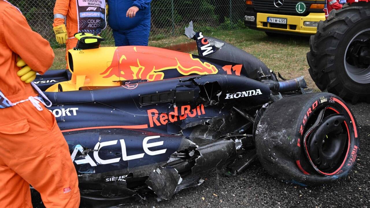 Der beschädigte RB20 von Sergio Pérez. 