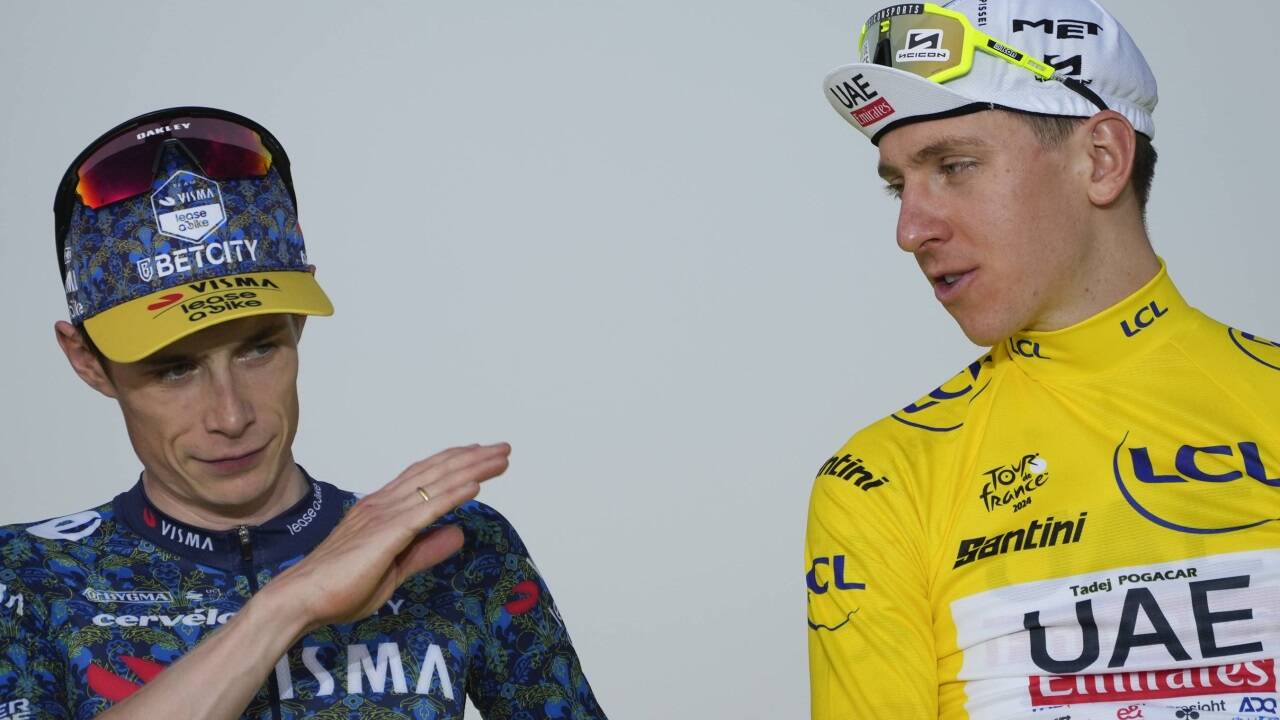 Olympia, nein danke: Tadej Pogacar sagte nun wie Jonas Vingegaard (links) ab.   Olympia, nein danke: Tadej Pogacar sagte nun wie Jonas Vingegaard (links) ab.