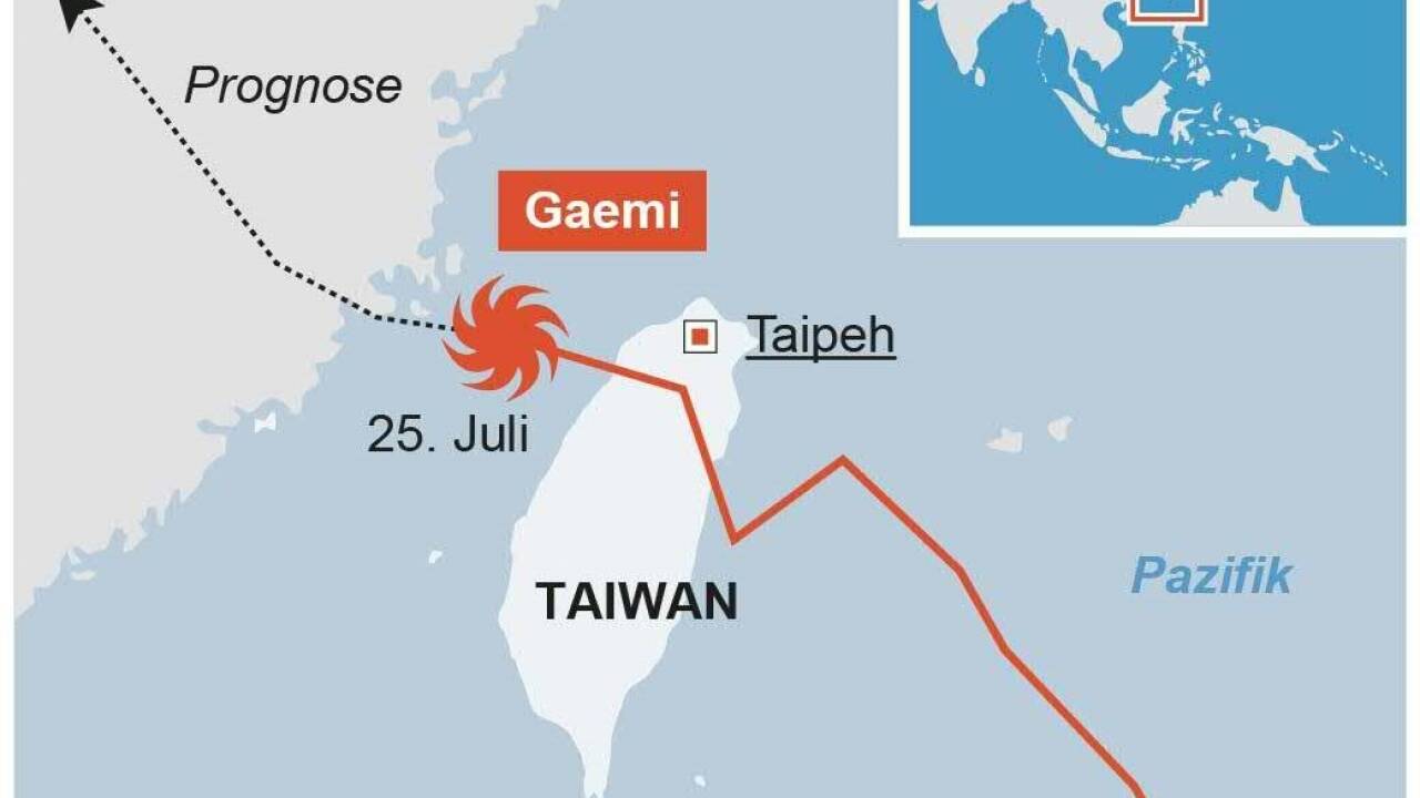 APA-Grafik über den Weg des Taifuns Richtung China. APA-Grafik über den Weg des Taifuns Richtung China.