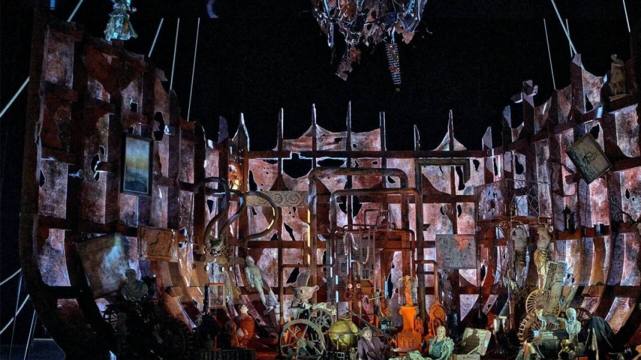 „Tristan und Isolde“, 2. Aufzug: Andreas Schager (Tristan) und Camilla Nylund (Isolde). „Tristan und Isolde“, 2. Aufzug: Andreas Schager (Tristan) und Camilla Nylund (Isolde).