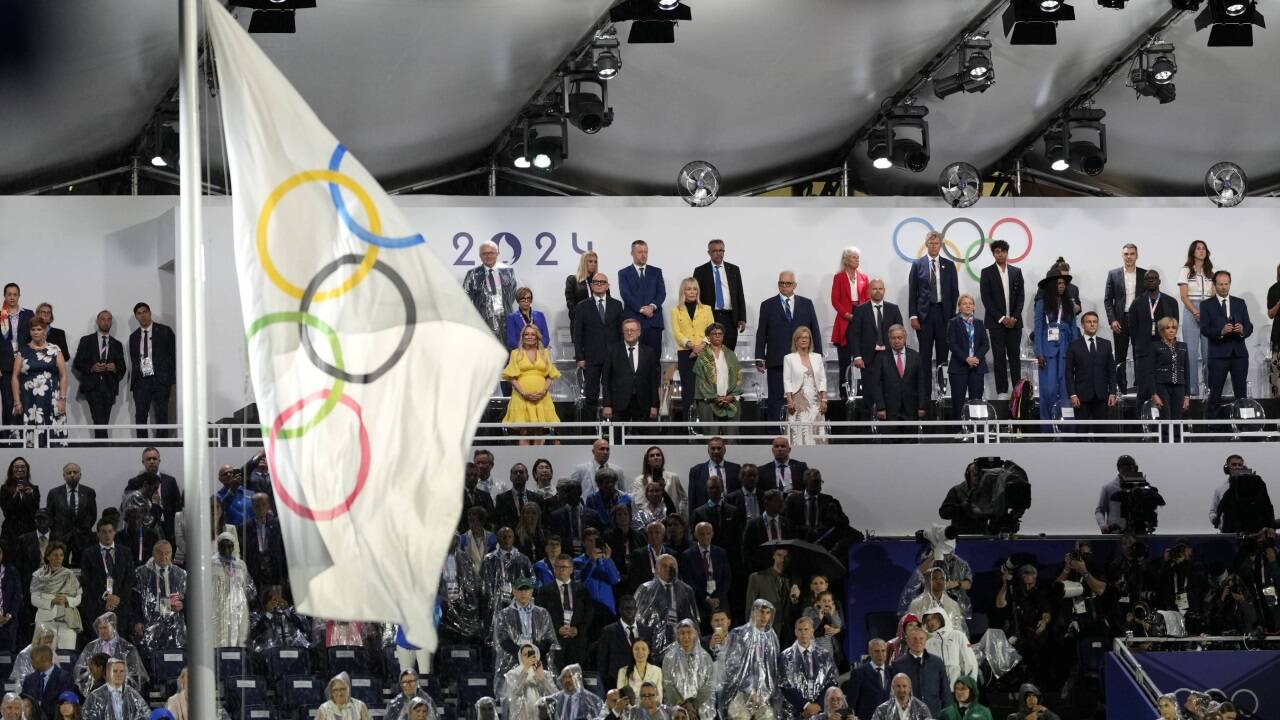 Die olympische Flagge stand wie immer im Mittelpunkt. 