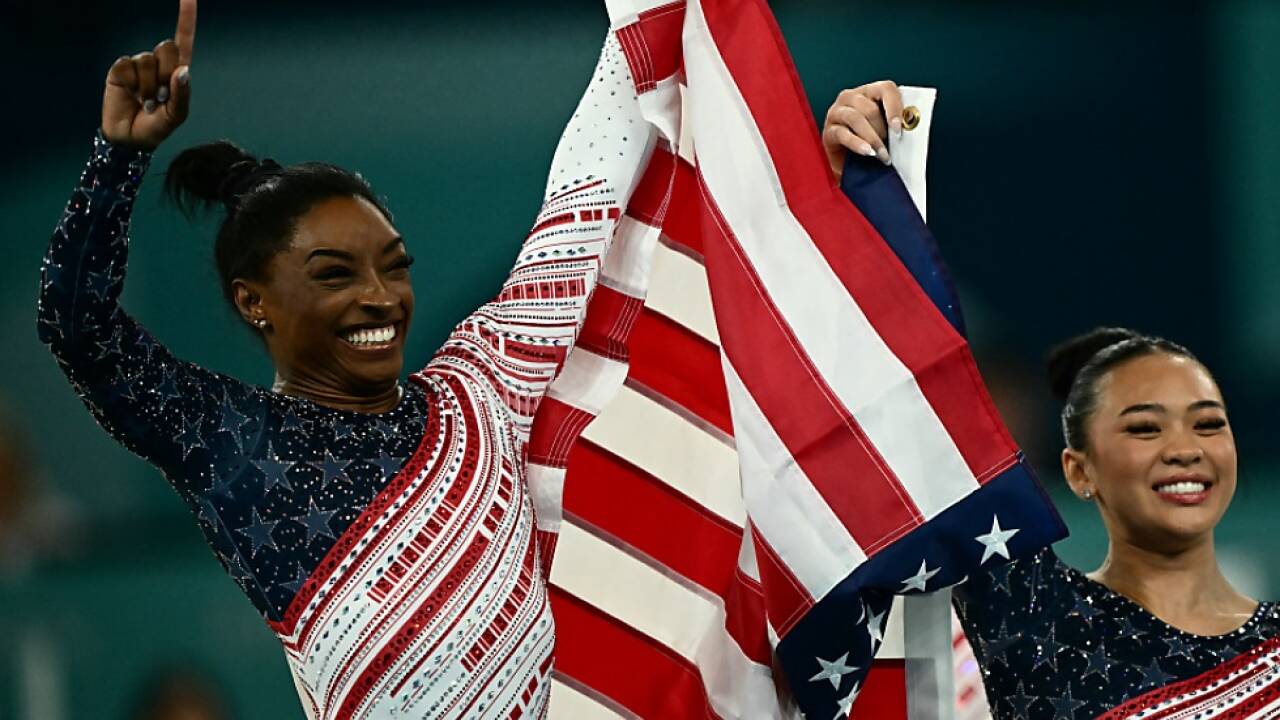 Biles strahlte so richtig 