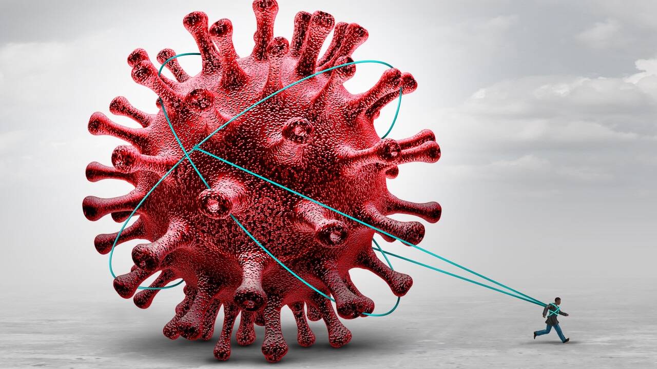 Das Virus trieb die Menschheit vor sich her.  Das Virus trieb die Menschheit vor sich her.