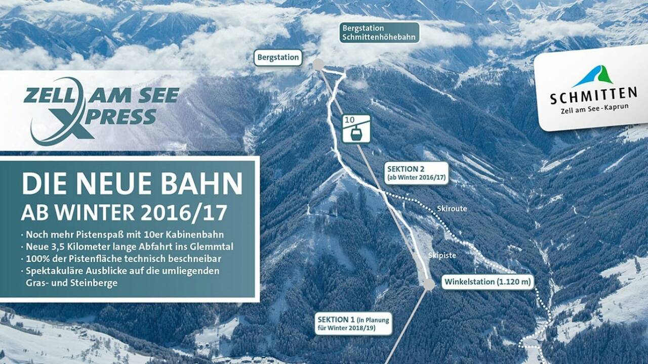Skilift verbindet Zell am See und das Glemmtal