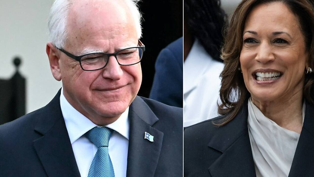 Tim Walz (l.) wird Vize-Kandidat von Kamala Harris 
