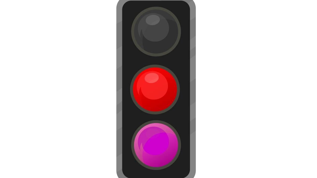 Die Ampel könnte schwarz-rot-pink blinken.  Die Ampel könnte schwarz-rot-pink blinken.