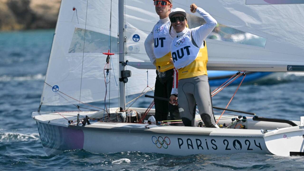 Lara Vadlau und Lukas Mähr haben es geschafft: Olympiagold für die österreichische Crew.  Lara Vadlau und Lukas Mähr haben es geschafft: Olympiagold für die österreichische Crew.