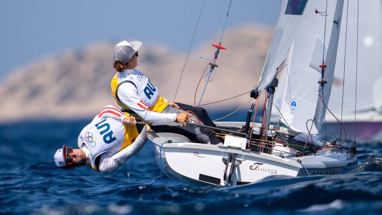 Großer Einsatz im Medal Race.   Großer Einsatz im Medal Race.
