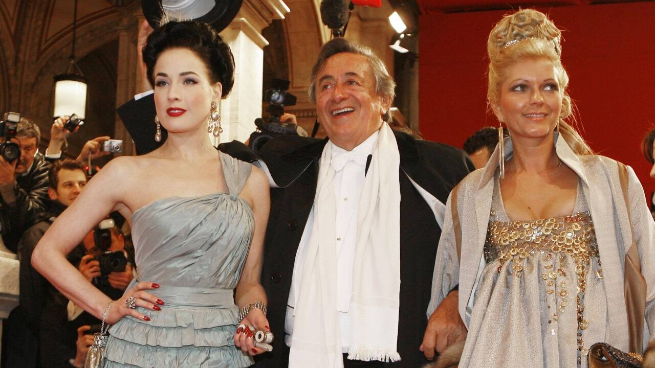 Dita von Teese, Richard Lugner und seine Begleiterin Bettina im Jahr 2008. 