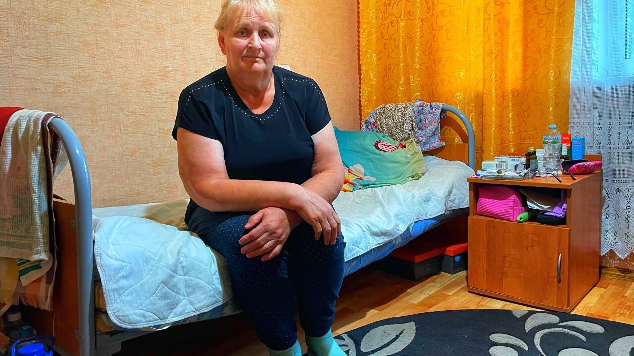 Russische Flüchtlinge im eigenen Land. „Putin wird uns nie im Stich lassen“, sagt Ljudmila im Übergangswohnheim.  