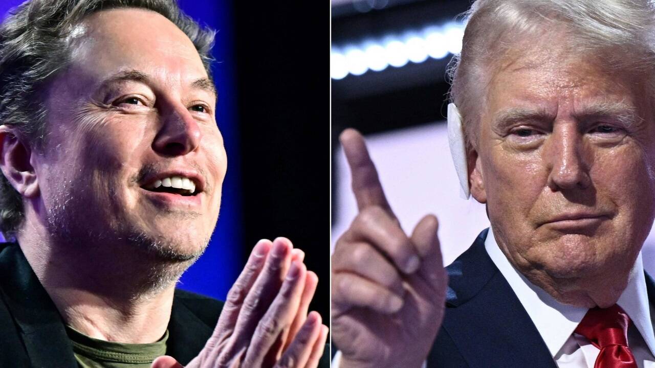 Auf einer Wellenlänge: Elon Musk und Donald Trump. Auf einer Wellenlänge: Elon Musk und Donald Trump.