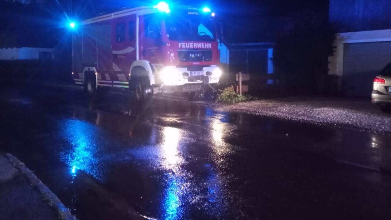 Nächtlicher Unwettereinsatz der FF Bruck. 