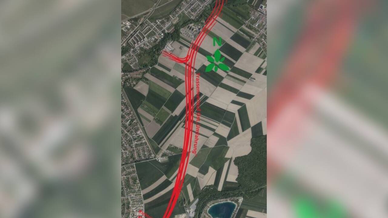 Die geplante Ostumfahrung.   Die geplante Ostumfahrung.