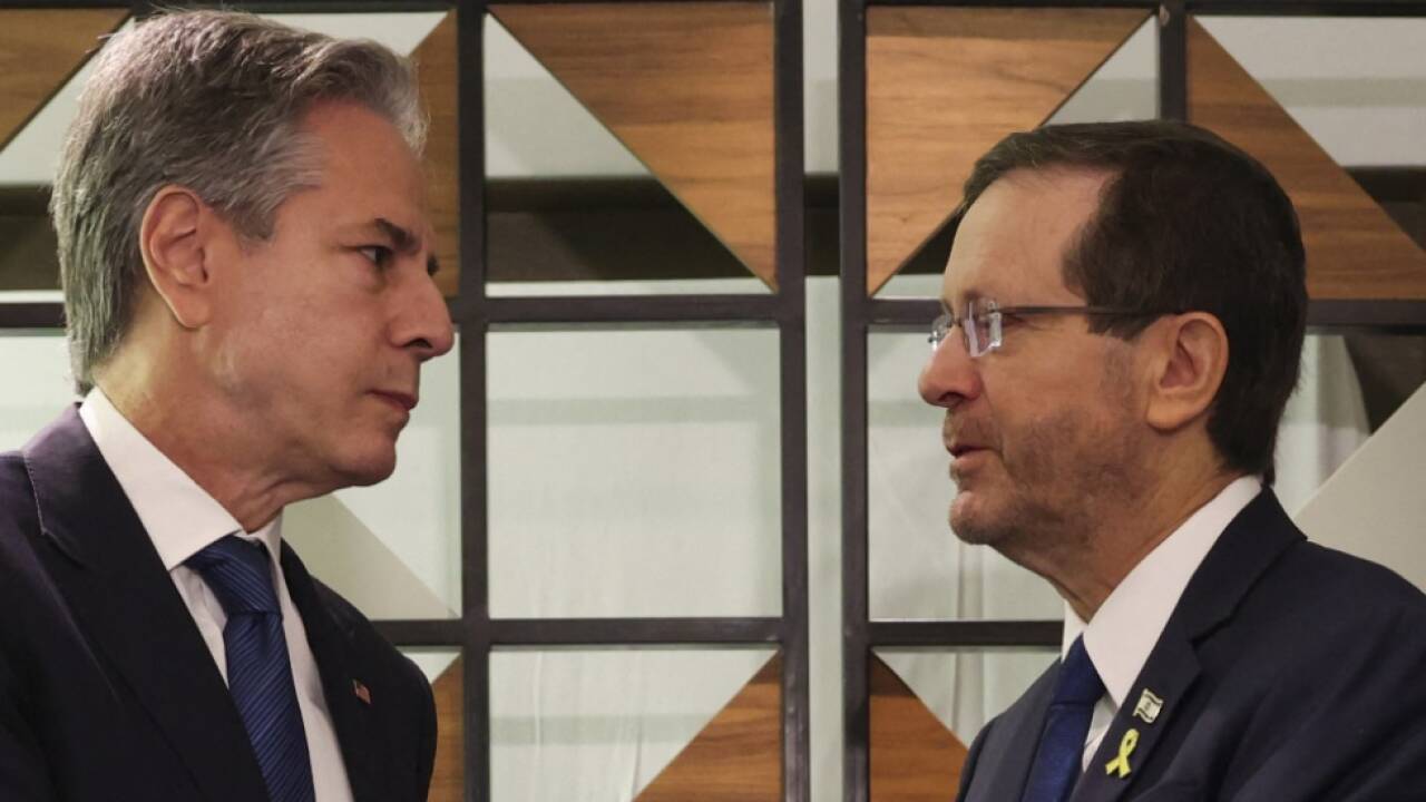 US-Außenminister Antony Blinken und Israels Präsident Isaac Herzog 