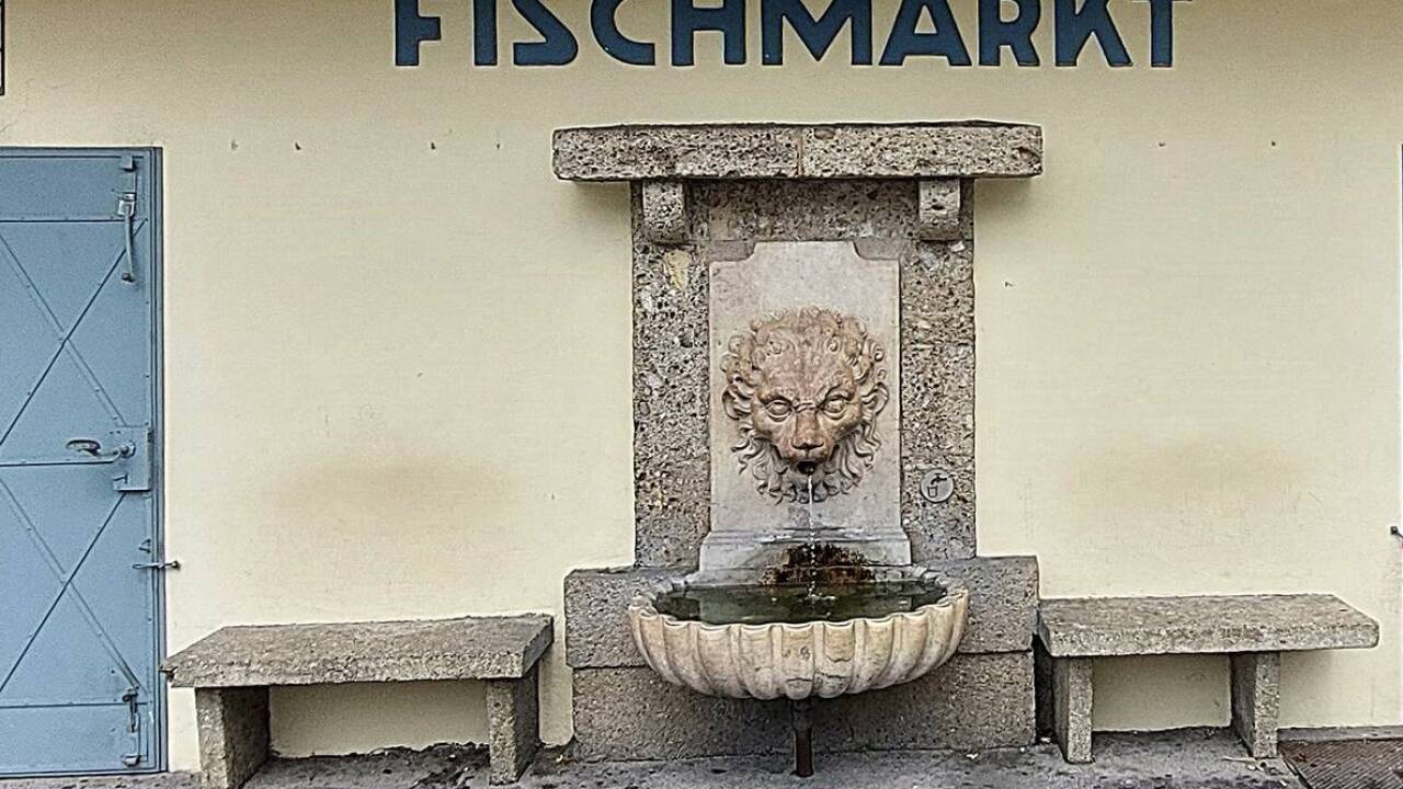 Der Löwenkopfbrunnen steht unter Denkmalschutz.  