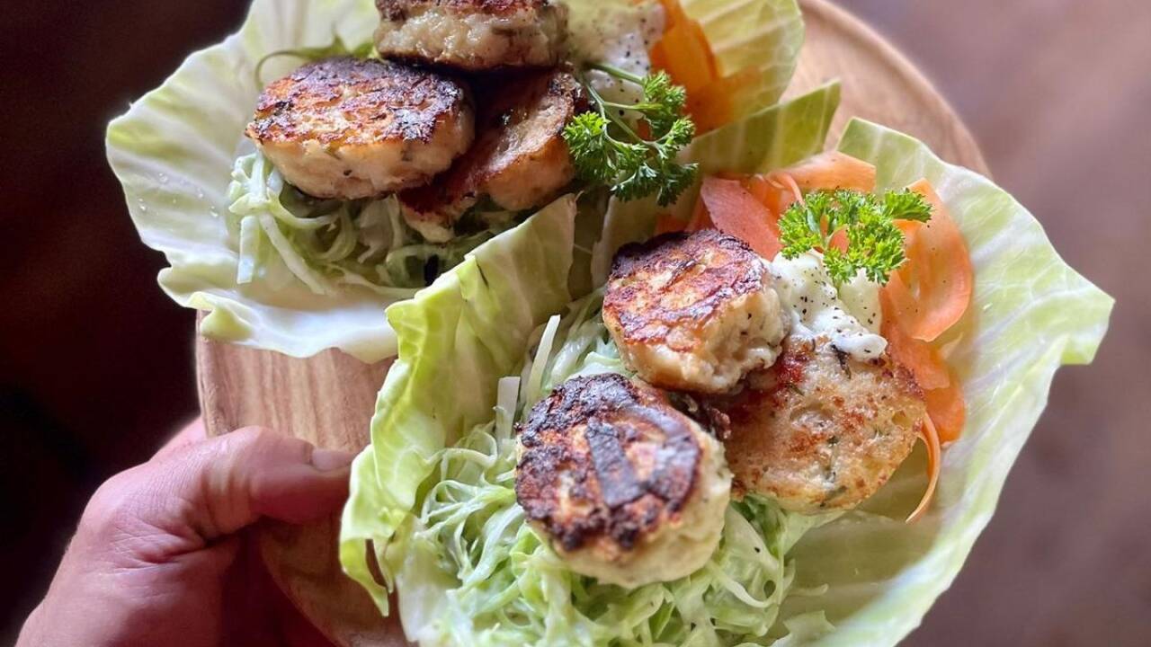 Krautwrap mit Kaspressknödel. 