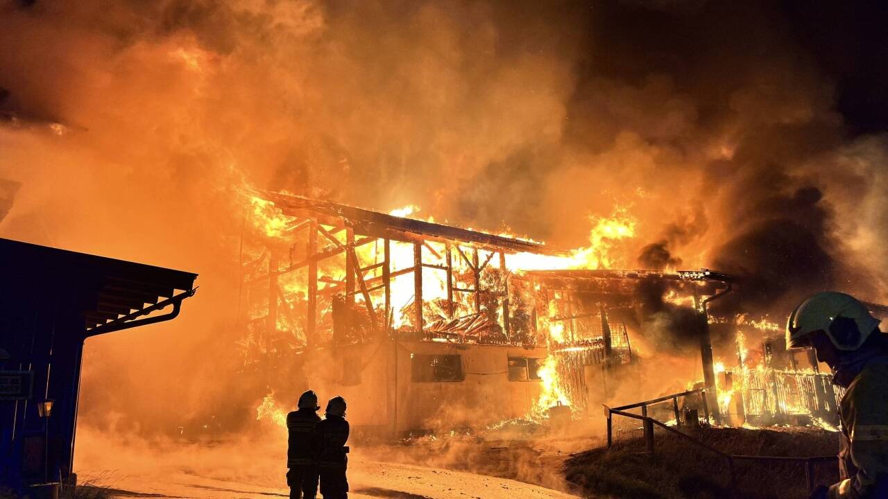 Großbrand in der Nacht auf Samstag (31. August 2024) Forstau. 