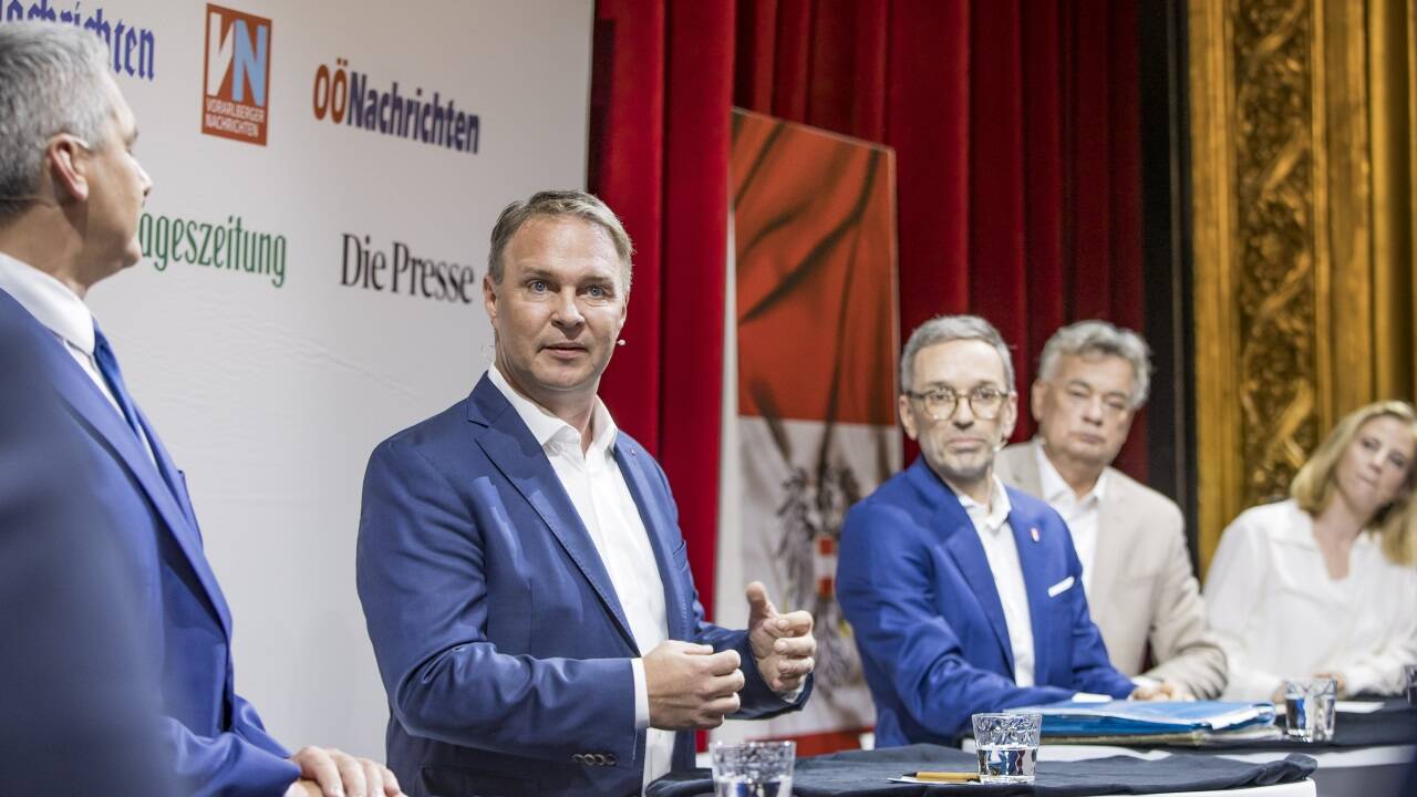 Diskussion der Spitzenkandidaten zur Nationalratswahl 2024 am Dienstag im Salzburger Landestheater. 