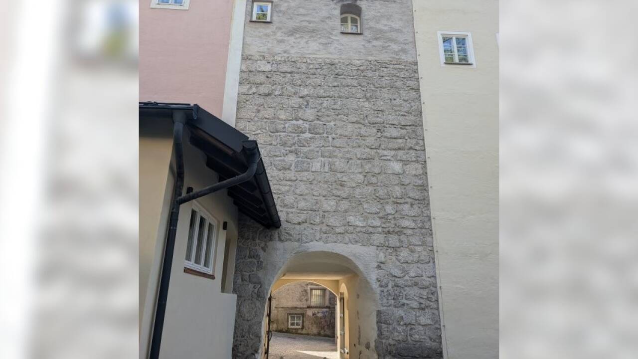 Reste der Stadtmauer aus der Zeit der Befestigung (um 1280).  