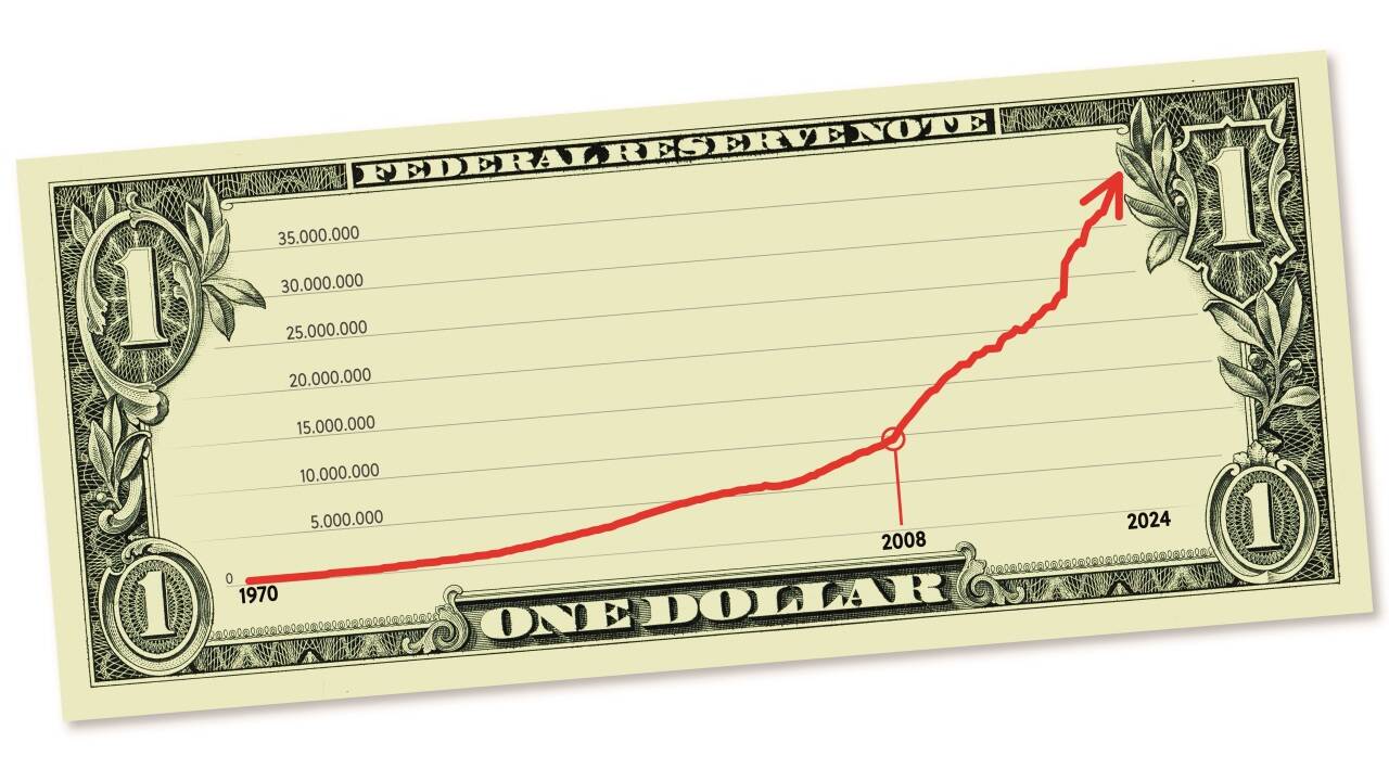 Rasante Entwicklung seit 2008: Schulden der USA gehen steil nach oben. Rasante Entwicklung seit 2008: Schulden der USA gehen steil nach oben.
