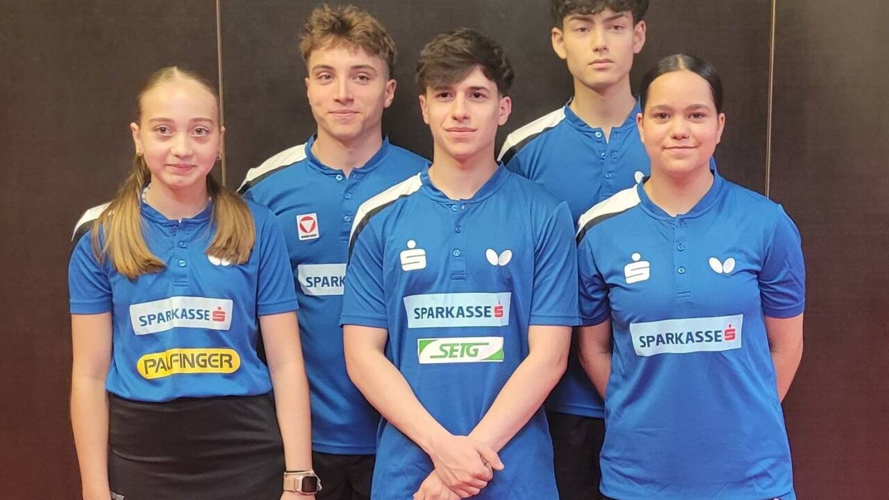 Sophia Pichler, Florian Bichler, Tomas Sanchi, Kento Waltl und Julia Dür (v. l.) treten in der obersten Spielklasse an. 