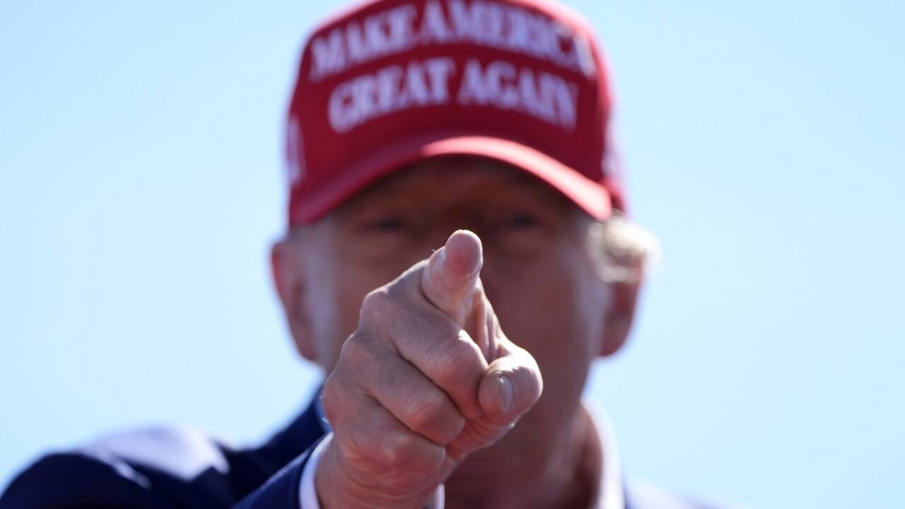 Donald Trump bei einem Wahlkampftermin in Wisconsin.  