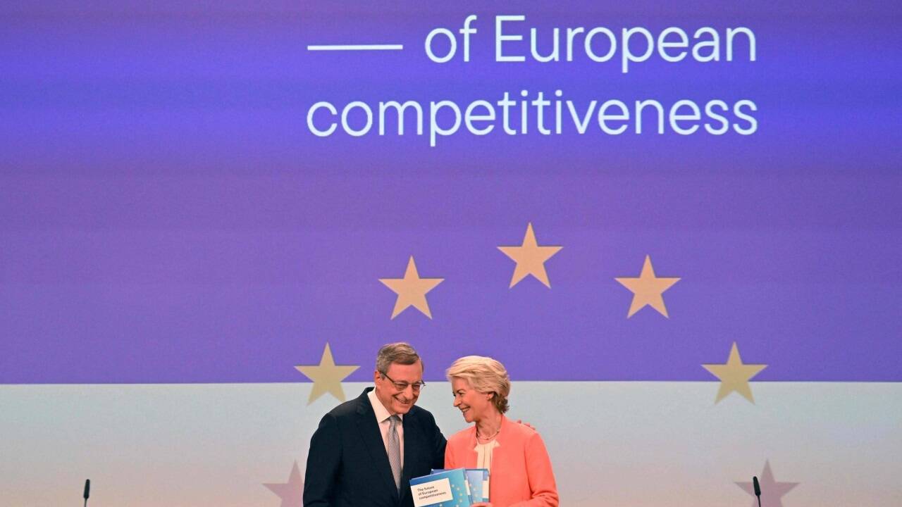 Mario Draghi und EU-Kommissionspräsidentin Ursula von der Leyen.  Mario Draghi und EU-Kommissionspräsidentin Ursula von der Leyen.