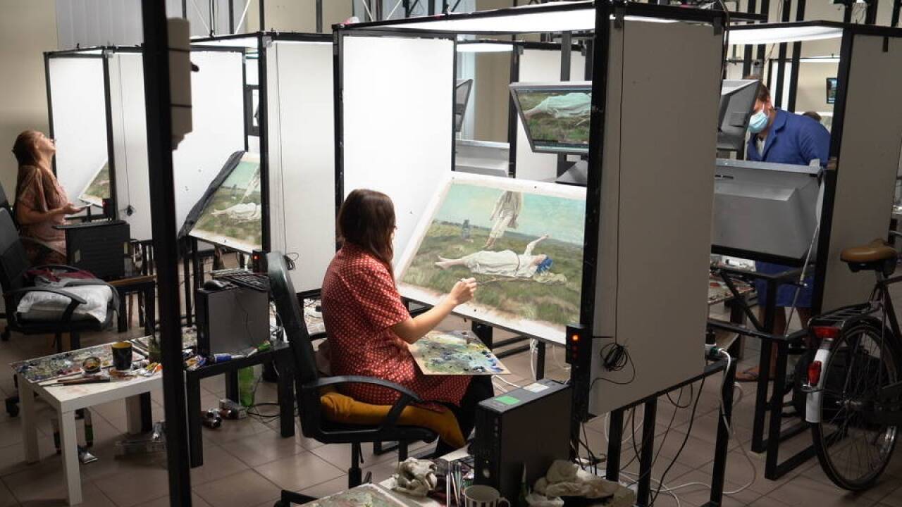 Arbeit am Film „Das Flüstern der Felder“. 