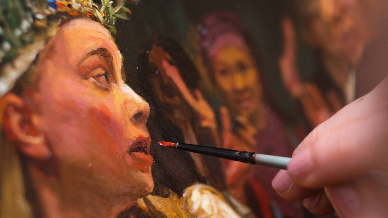 Arbeit am Film „Das Flüstern der Felder“. 