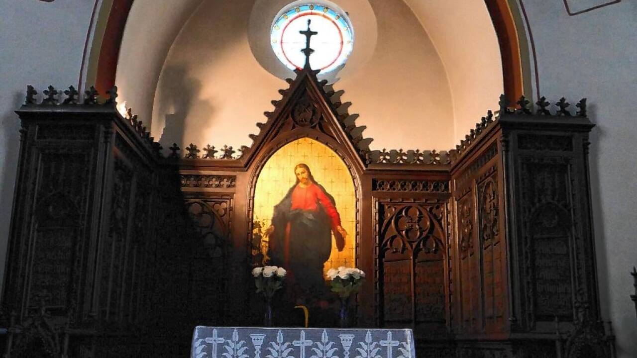 Blick ins Innere der Kirche.  