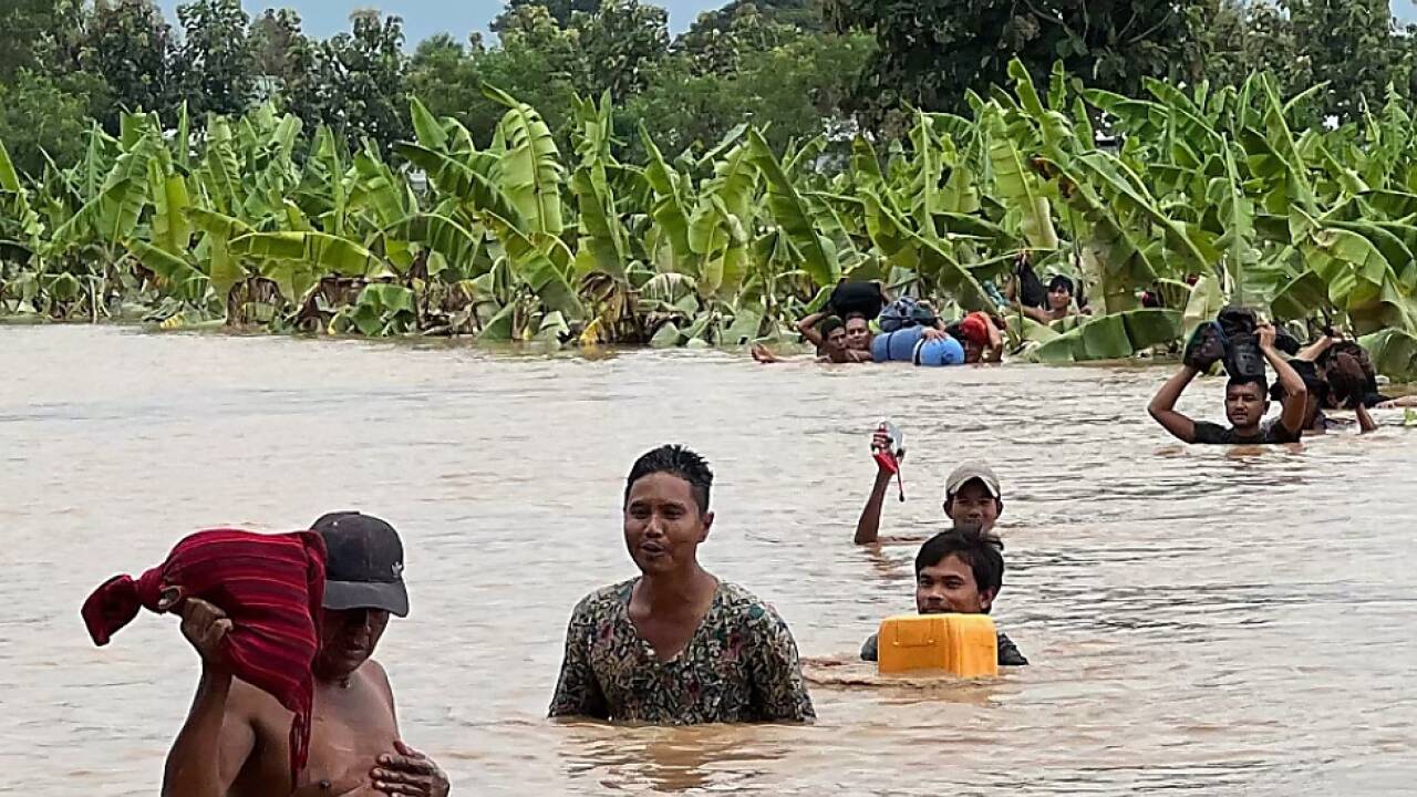 Auch in Myanmar sorgte der Taifun 'Yagi' für Sturzfluten 