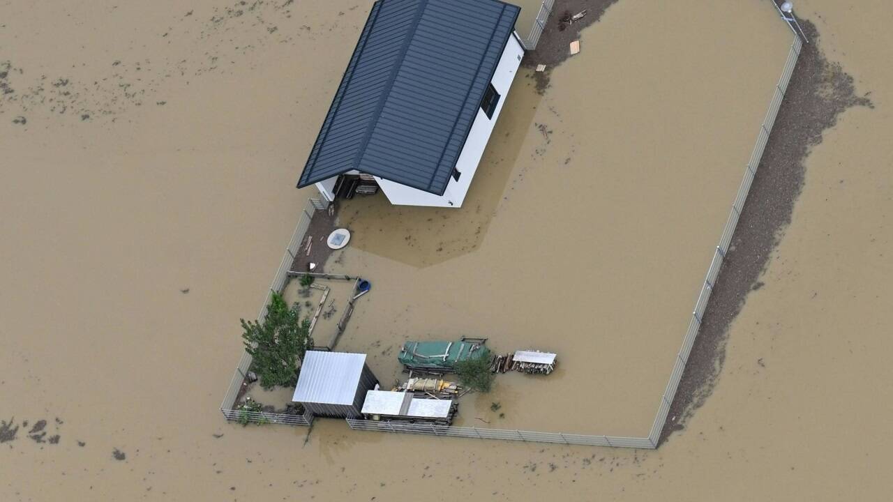 Aufnahmen vom Dienstag: Überschwemmungen im Tullnerfeld.  Aufnahmen vom Dienstag: Überschwemmungen im Tullnerfeld.