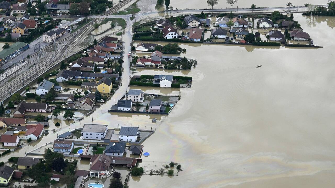 Stark betroffen von Überschwemmungen war das Tullnerfeld  Stark betroffen von Überschwemmungen war das Tullnerfeld