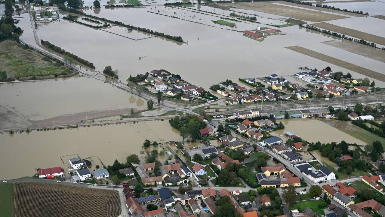 Stark betroffen von Überschwemmungen war das Tullnerfeld  Stark betroffen von Überschwemmungen war das Tullnerfeld