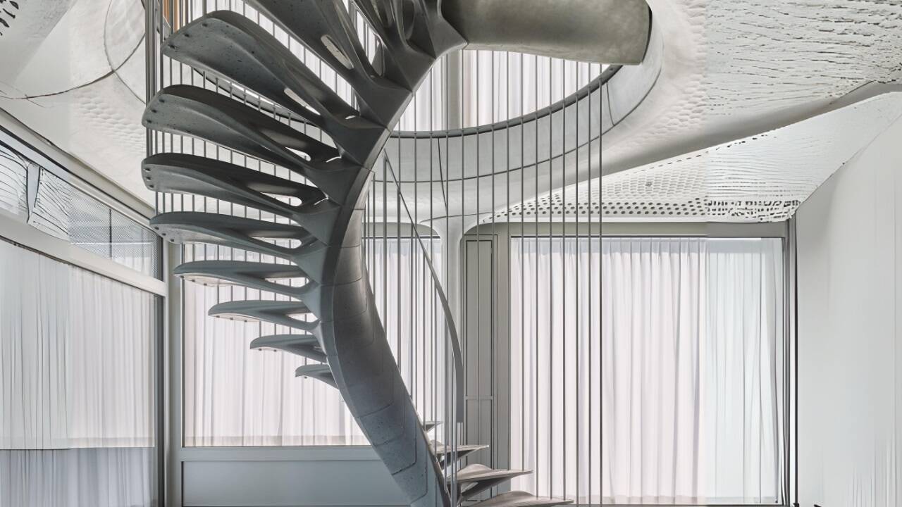 Betonstiege „Cadenza“ im Schweizer Forschungs- und Innovationszentrum NEST. Betonstiege „Cadenza“ im Schweizer Forschungs- und Innovationszentrum NEST.
