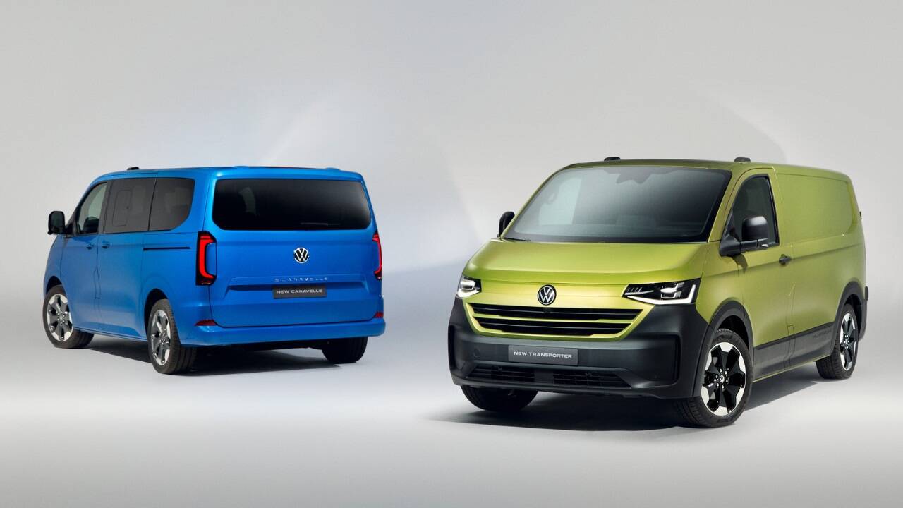 Der Transporter ist auf den ersten Blick als echter VW erkennbar. Im Innenraum zieht moderne Technik ein, ansonsten bleibt’s praktikabel. 