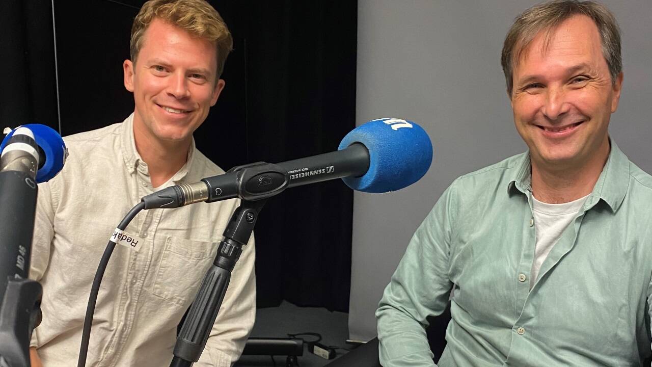 Zu Gast beim Salzburger Popcast: Tobias Pötzelsberger mit Clemens Panagl. 
