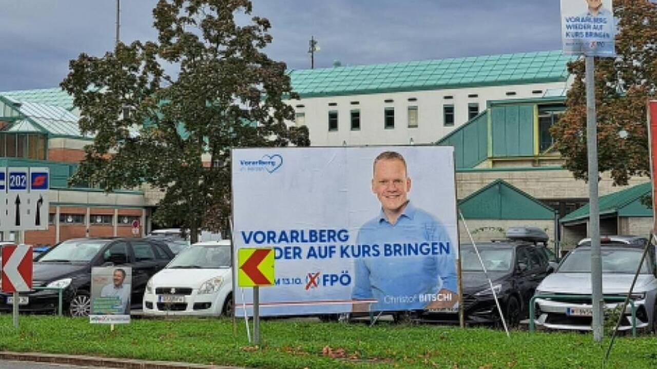 In Vorarlberg wurden die Plakate für die Landtagswahl platziert.  In Vorarlberg wurden die Plakate für die Landtagswahl platziert.