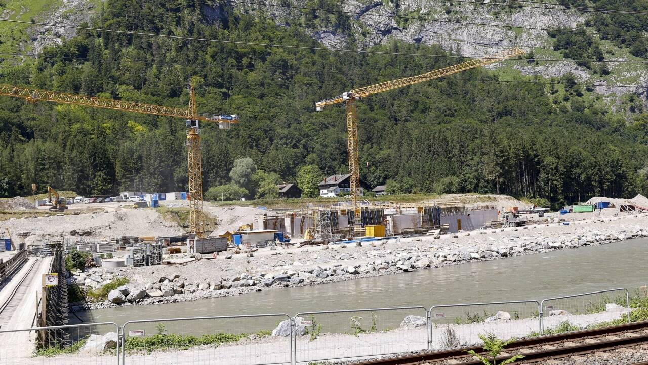Die Bauarbeiten beim Kraftwerk Stegenwald in Werfen. 